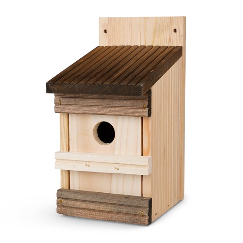 2x Holz Vogel Nistkasten zum Aufhängen Vogelhaus Nisthaus Nisthöhle wetterfest - Bild 8 von 8