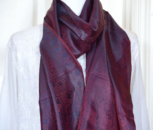 Banaras seda borgoña tejido cachemira diseño floral estola, envoltura, chal - Imagen 5 de 6