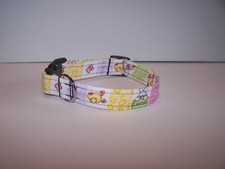 Wet Nose Designs Easter Blocks Dog Collar Spring Pink Yellow Bunny Chick Eggs