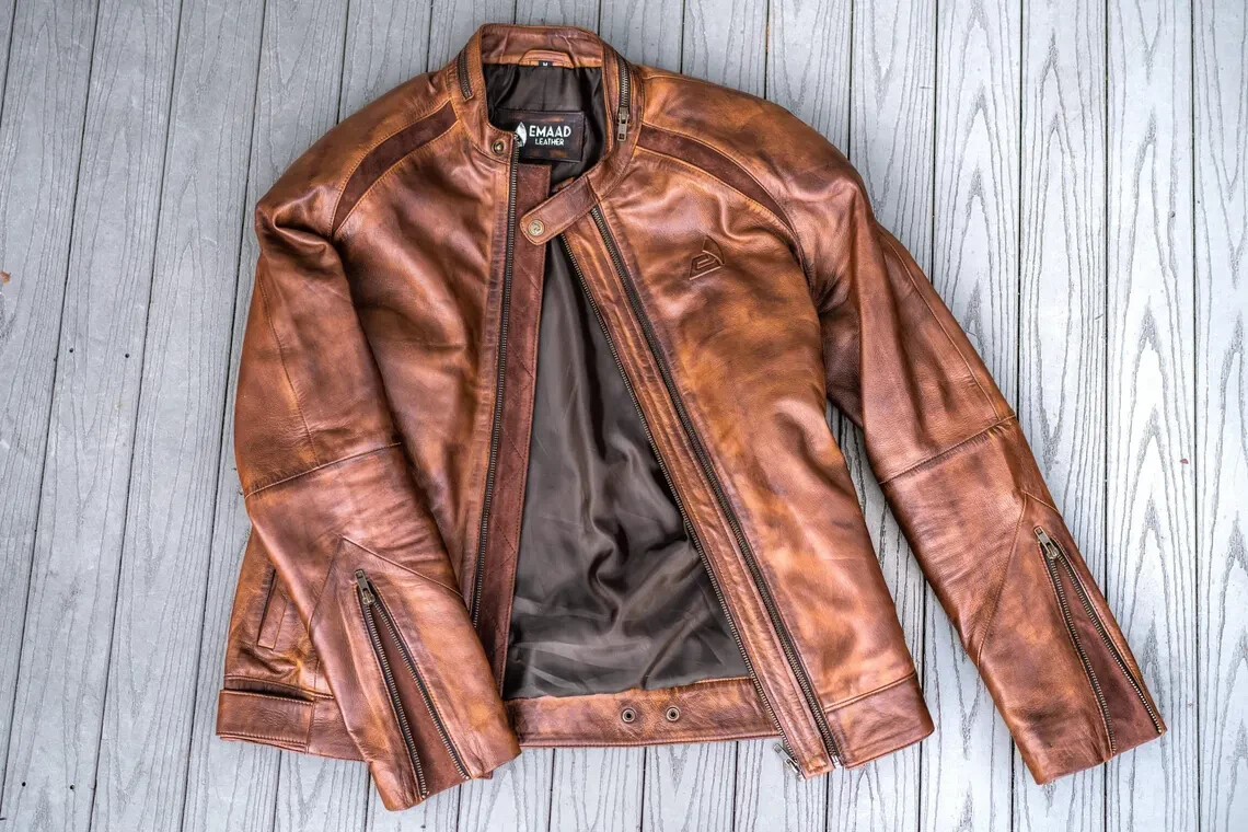 Leather Jacket for Men Handsome look Biker Jacket.-image