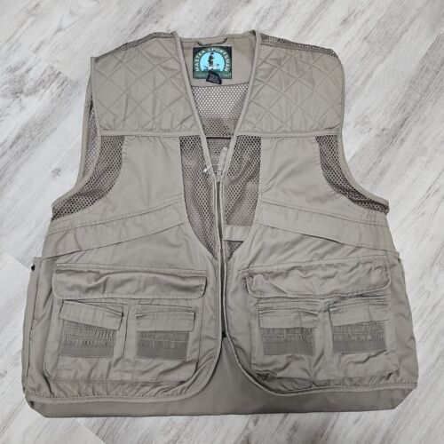 Master Sportsman Hunting Vest Mens 2XL Khaki Zip Up Cotton Padded Shoulder Mesh - Picture 4 of 8