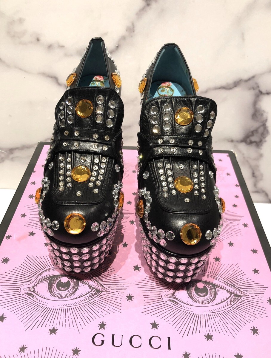 VIP SALE!!Gucciグッチ♪ANGELINA Authentic GUCCI Women's Angelina GG Monogram Platform Slide