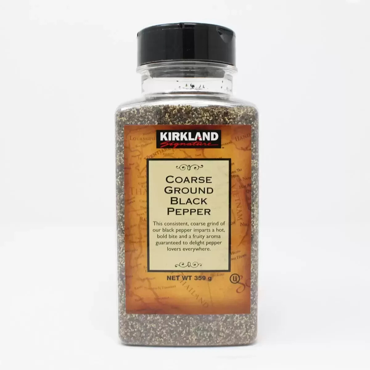 Kirkland Signature Spice Seasoning Dressing Coarse Ground Black Pepper Jar, 359