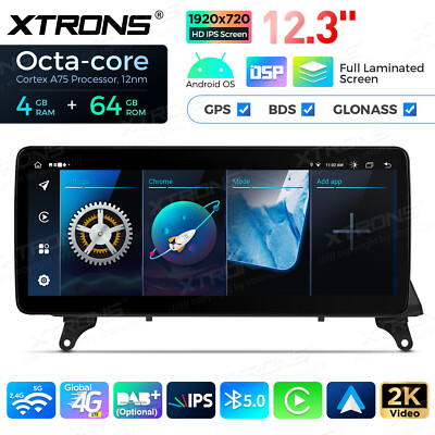 12.3'' Android 14 8Core 4+64GB CarPlay GPS Stereo Radio For BMW X5 E70 X6 E71 CCC