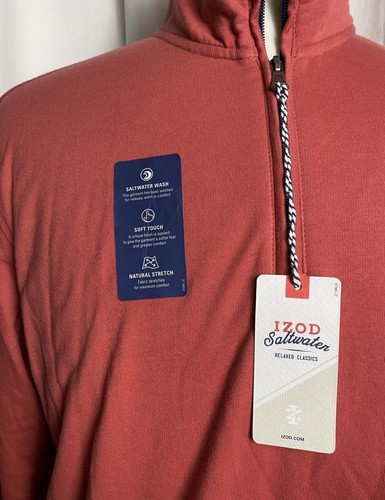 Izod Classics 1/4 Zipper Long Sleeve Sweater Shirt Medium Brand New W/ Tags - Picture 2 of 10