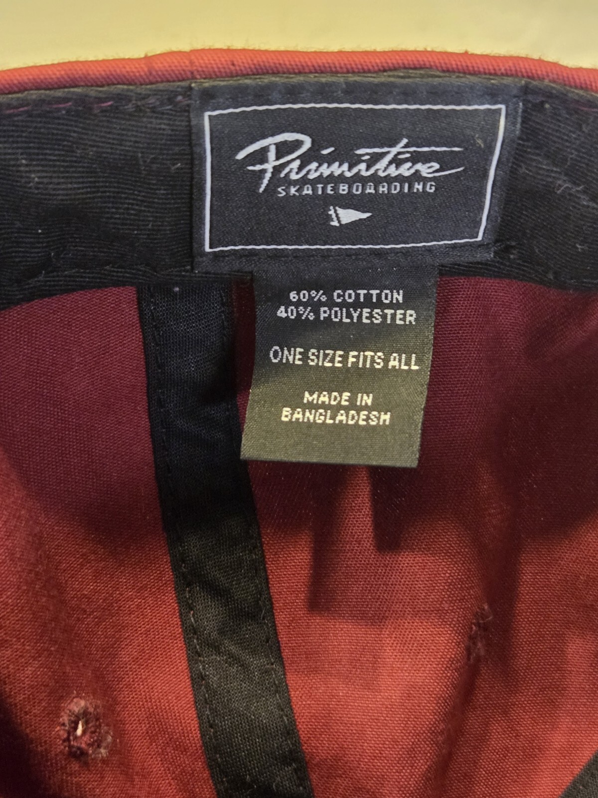 Primitive Skateboarding Maroon Strapback Hat - image 8