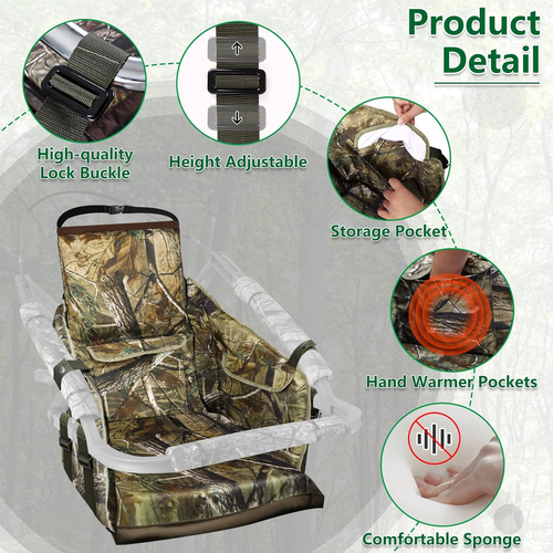 Tree Stand Seat Replacement, Adjustable Treestand Seats for Hunting, Comfortable - Picture 2 of 12