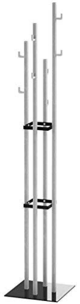 (TG. 35 x 35 x 180 cm) Haku Möbel 89777 Appendiabiti, Acciaio Inossidabile/Nero