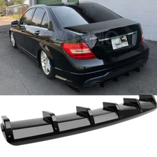 For Mercedes-Benz C-Class W204 Rear Bumper Diffuser 6 Fin Splitter Lip Spoiler