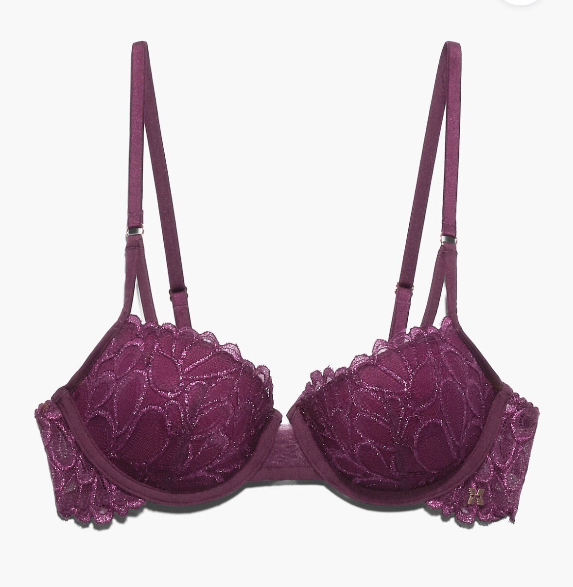 Savage X Fenty. Not Sorry Lightly Lined Laced Balconette Bra. Purple 34B. NWT