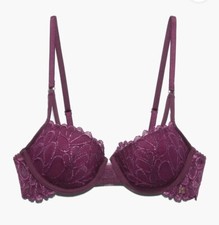 Savage X Fenty. Not Sorry Lightly Lined Laced Balconette Bra. Purple 34B. NWT