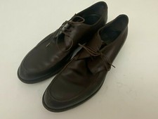 Used PRADA men brown lace up leather split toe Oxford shoes 11 ITALY