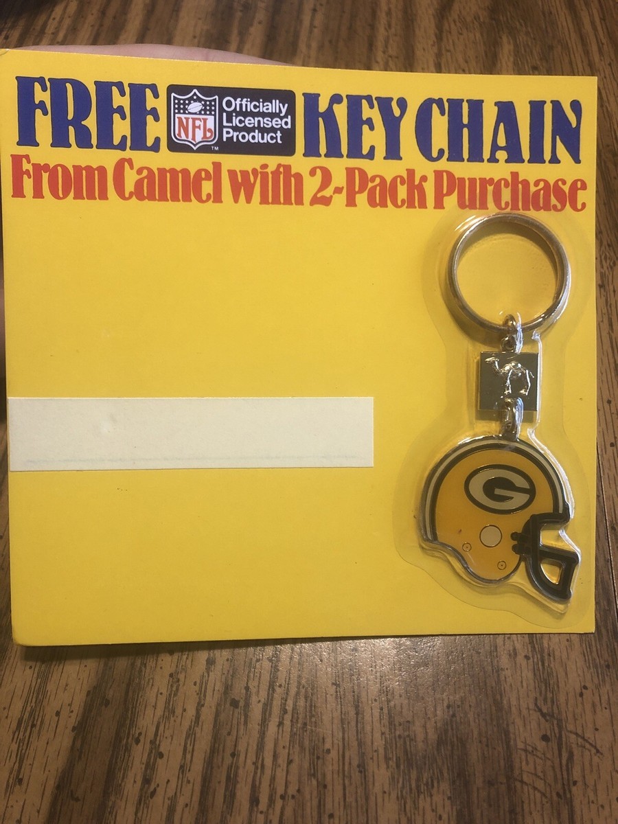 Vintage 1988 Camel Cigarettes & Green Bay Packers NFL Key Chain New Keychain 