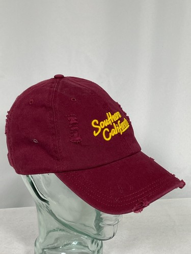 USC Trojans American Needle Distressed Cardinal Red Men's Adjustable Hat - Picture 3 of 13