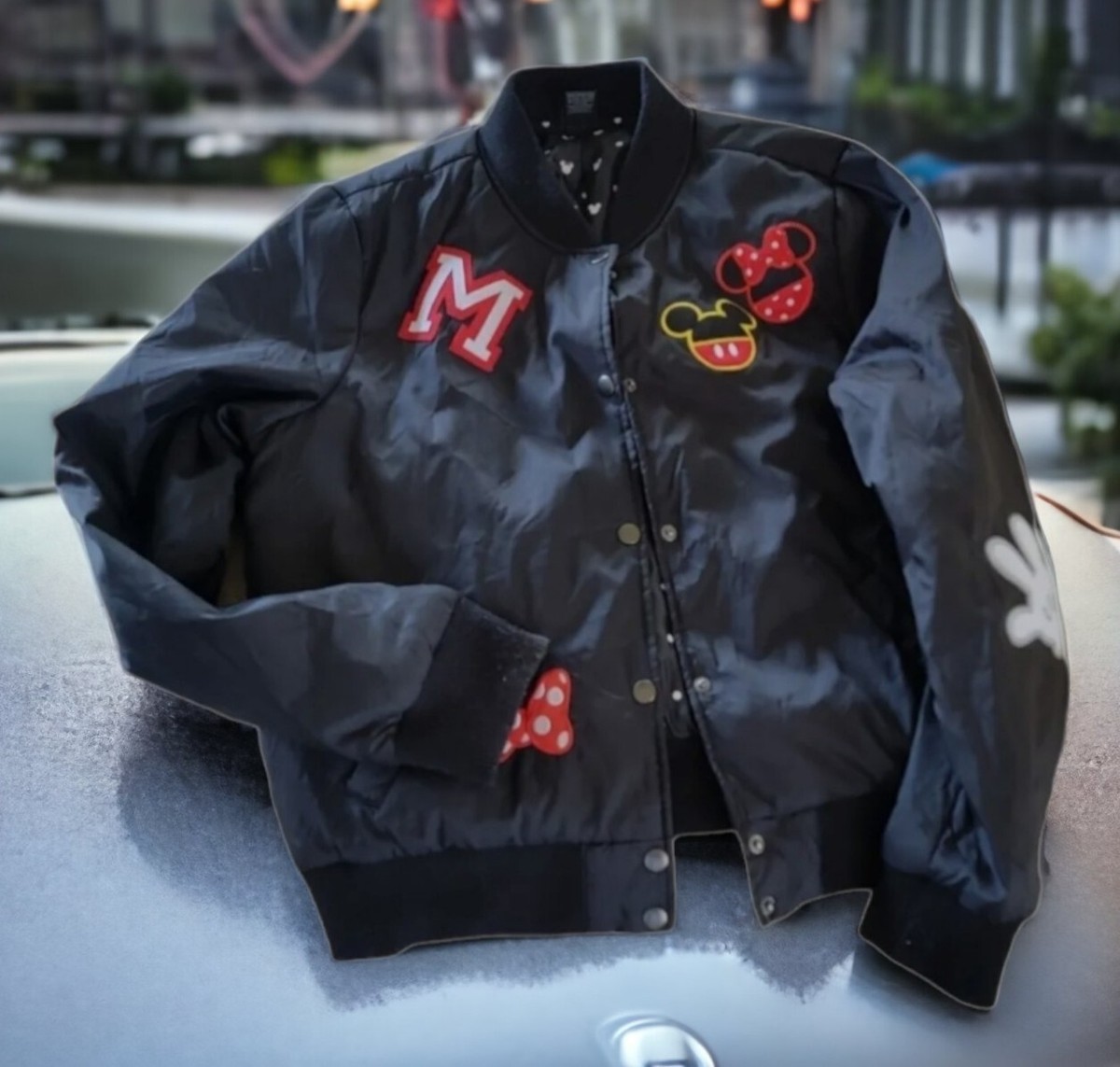 USA製 MICKEY&MINNIE ジャケット ミッキー&ミニー DISNEY Disney Jacket Youth Mickey Minnie Size Large patches button