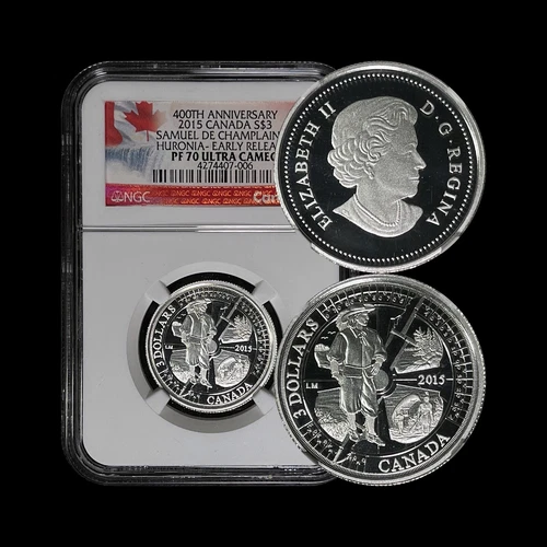 CANADA. 2015, 3 Dollars, Silver - NGC PF70 - Top Pop 🥇 Samuel de Champlain