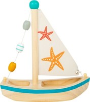 Wasserspielzeug Segelboot Seestern Ca. 17 X 8,5 X 20 Cm Holz