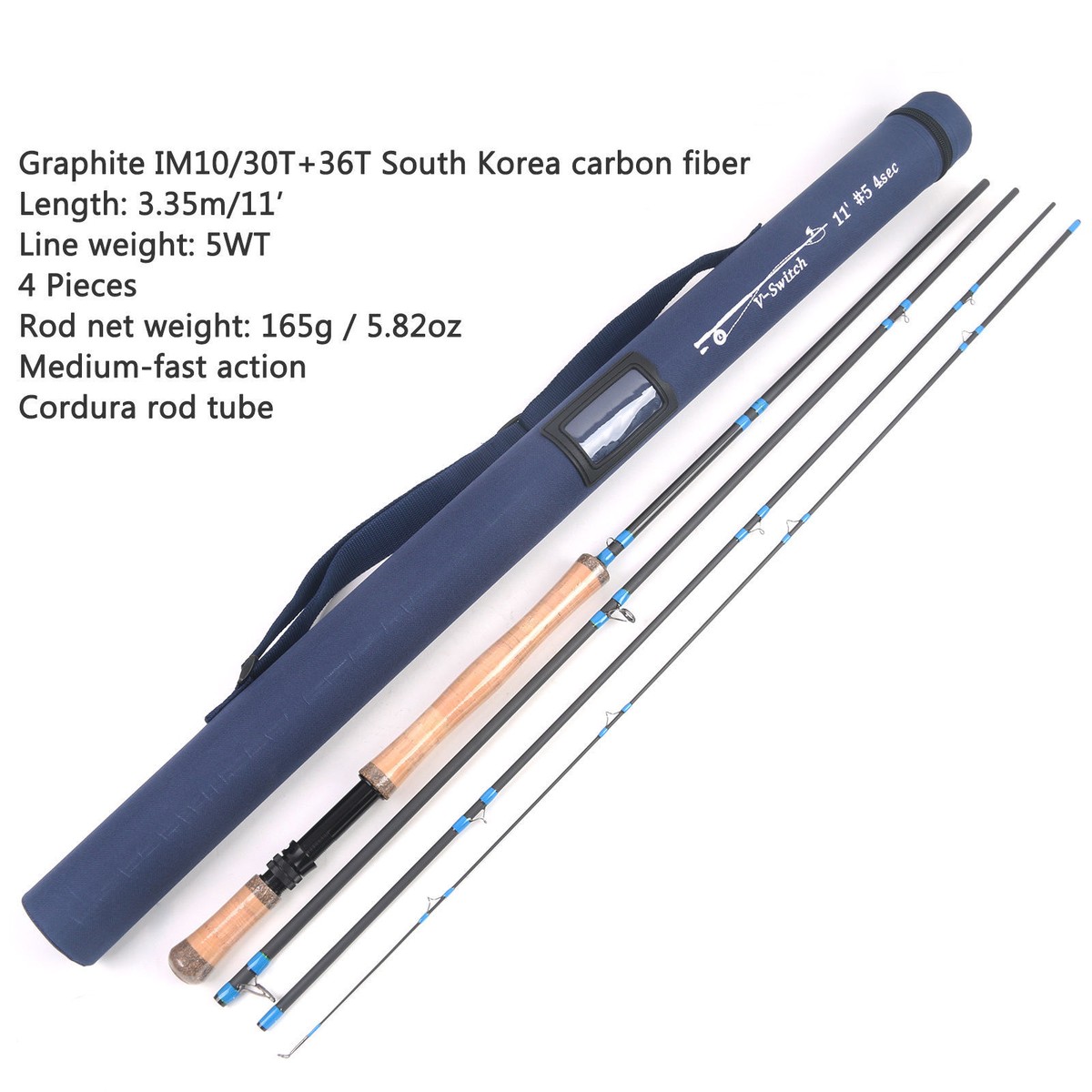 V-Switch 11' #4 4sec フライロッド Fly Fishing Switch Rod 11ft 4Sec with Fly Reel 5/6 & Fly Fishing