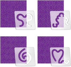 Quilting Ruler Free Motion Quilting Template LOT Low Shank 1/8''