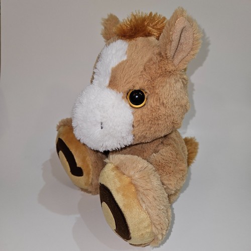Tan Horse Plush Brown Horseshoes on Feet 10" Stuffed Animal Toy Aurora Pony Colt - Picture 4 of 10