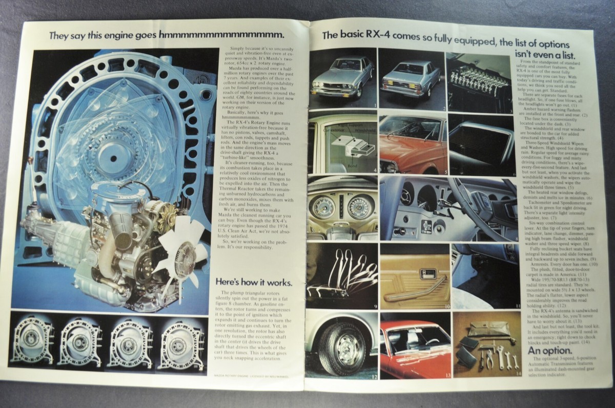 1973 Mazda RX-4 Catalog Brochure Rotary Hardtop Sedan Wagon