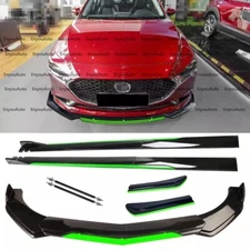 For Mazda Front Bumper Lip Side Skirt Rear Bumper Lip Strut Rods Black Green
