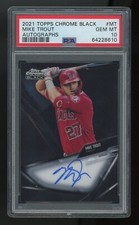 PSA 10 Mike Trout 2021 Topps Chrome Black #MT Certified Autograph LA Angels Gem