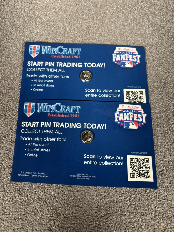 MLB All-Star Game 2014 Ticket Collectible Giveaway WinCraft Pins Lot of 2 - Image 2 of 2