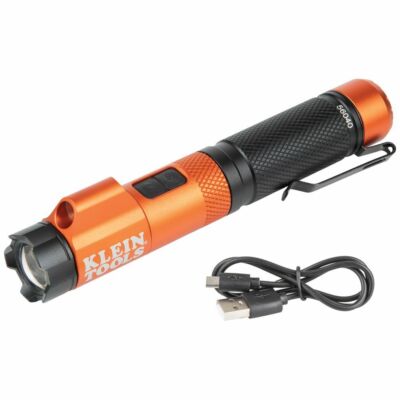 Klein Tools 56040 Rechargeable Focus Flashlight with Laser 350 Lumens, Hands-Fre