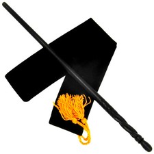 15" Ginny Hand Turned Carved Mahoe Wood Magic Wand Witch Wizard w/ Velvet Bag
