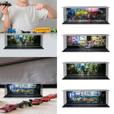 1:64 Parkplatz LED Vitrine Container Simulation Straßenszene Schutz