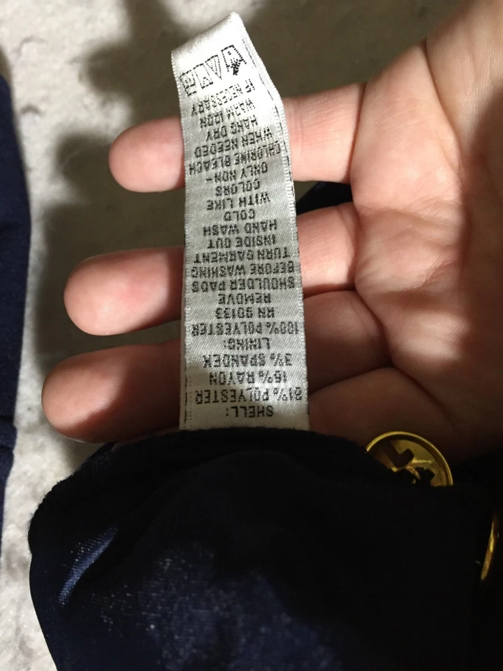 Chaqueta Blazer Linea Louis Dell'Olio Talla Grande 1X Azul Marino Bolsillos Abotonados Foto 4 de 4