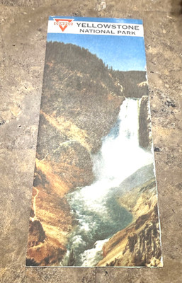 Vintage 1968 Conoco Yellowstone National Park Gas Road Map Folding Retro RARE