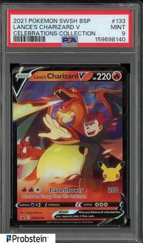 2021 Pokemon SWSH BSP Celebrations Collection #133 Lance's Charizard V PSA 9