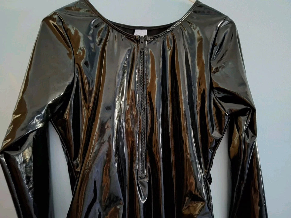 Body Good American Brillante Negro Vinilo Aspecto Húmedo Imitación Charol 4 L 14 16 Foto 4 de 4