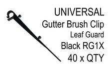UNIVERSAL Gutter brush clips / Leaf guard clip ties - 40pk Black RG1X Secure tie