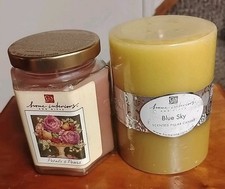 Lot Of 2 Home Interiors 4" Scented Candles Blue Sky & Petals & Pears