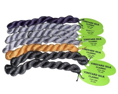 Needlepoint/Embroidery THREAD WILTEX Vineyard 100% Silk 30 yds each 4 colors