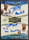 DWIGHT HOWARD TYSON CHANDLER 2008-09 EXQUISITE COLL INSCRIPTIONS DUAL AUTO 8/10