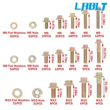 LABLT 521PCS Grade 8.8 M6 M8 M10 Flanged Bolts and Nuts Kit,16 Most Common Sizes
