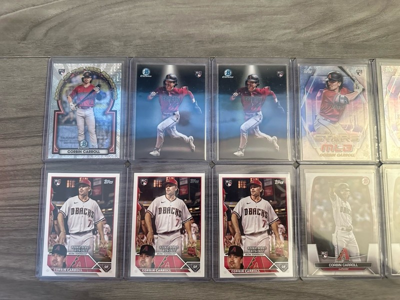Corbin Carroll Arizona Diamondbacks ROOKIE Card lot of 12 MLB RC Baseball Cards