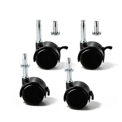 4pcs M8 Grip Neck Stem Caster Wheels 1.5 Inch Swivel Casters with Locking Bra...