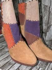 Vintage - Y2K Gianni Bini Patchwork Suede Booties Women's size 9 M NEW