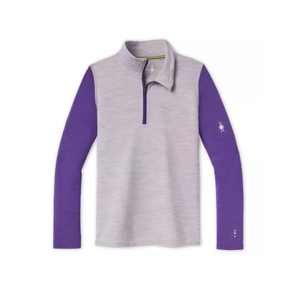 Smartwool Children's Merino 250 Base Layer 1/4 Zip Purple Heather Kids Large NWT