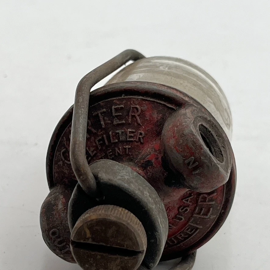 Carburador en línea con filtro de combustible Carter vintage recipiente de vidrio pieza de repuesto usado Foto 2 de 4