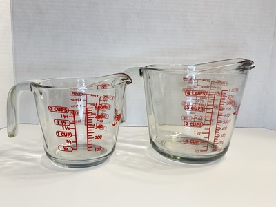Anchor Hocking Glass Measuring Cups, 2 Piece Set Of  2 & 4 Cup Measuring Cups