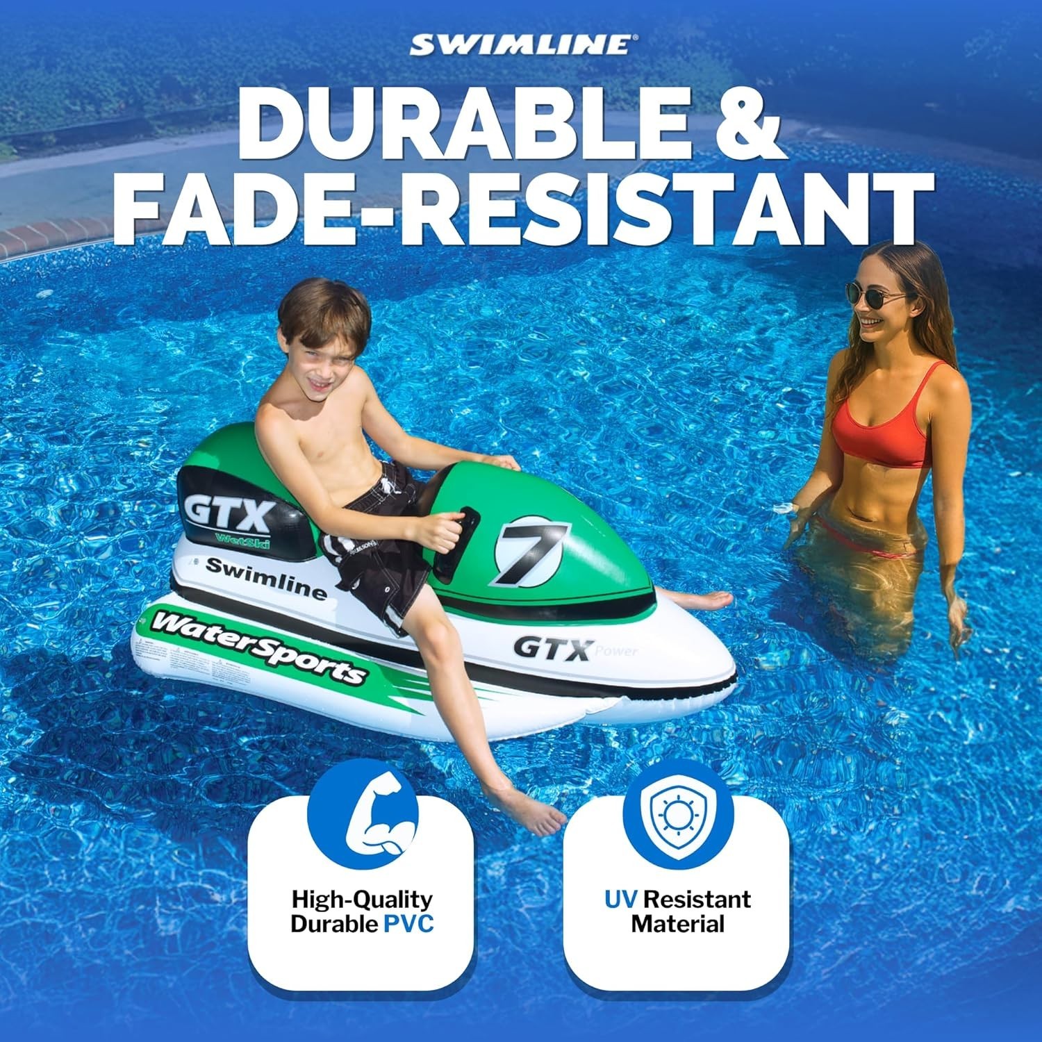 SWIMLINE Inflatable Ride-On Pool Float–Fun Raft for Pools, Beaches & Summer-9027