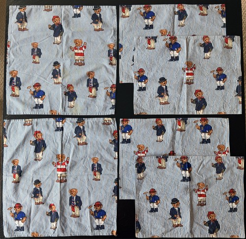 Vintage Ralph Lauren Teddy Bear Table Linens 2 Napkins & 4 Placemats Pre-Owned