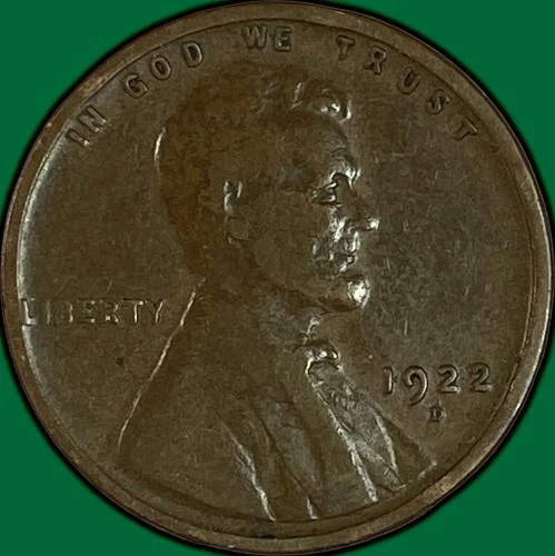 1922-D Lincoln Wheat Cent Fine F Coin #34290