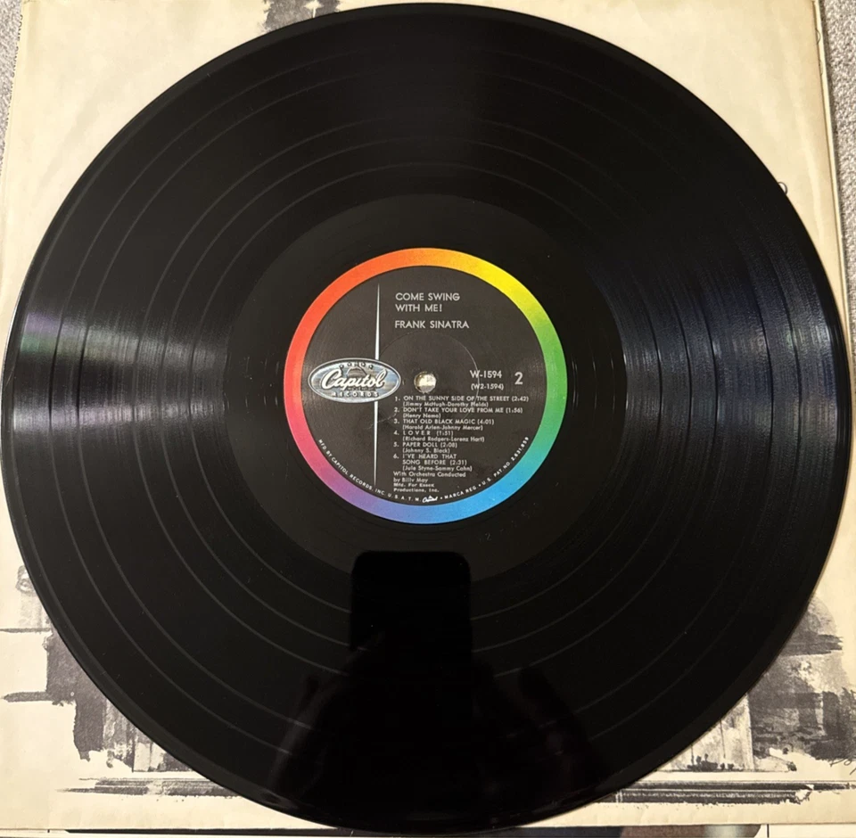 Frank Sinatra Come Swing With Me Vinyl LP Record Capitol Records W-1594 - Image 4 of 4
